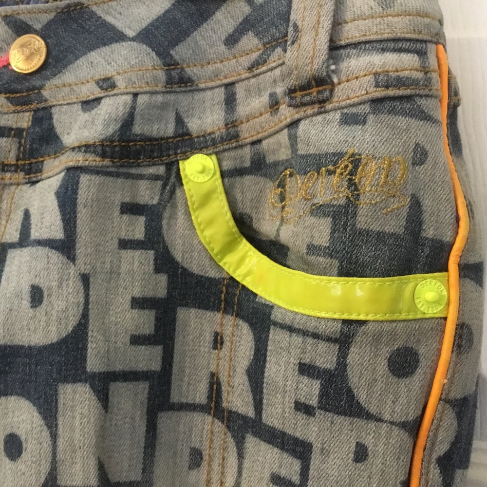 Unique Beyoncé Dereon All Over Jeans (Lapel flap needs stitching) NICE! - Picture 13 of 16